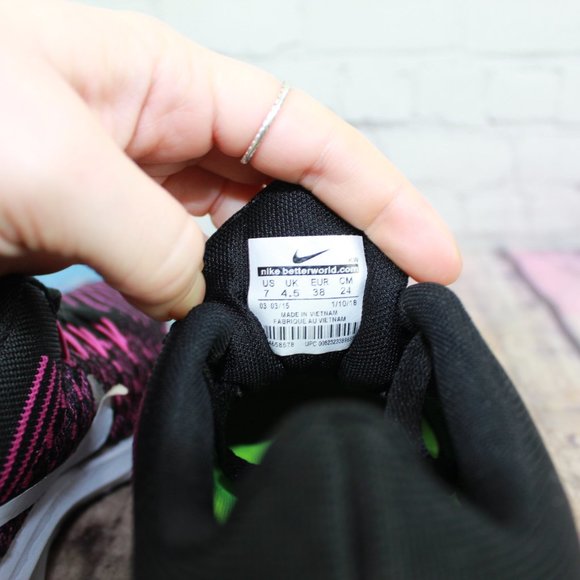 Nike Flynknit Max Purple Black Mesh Running Shoes Sneakers Size US 7 - Picture 7 of 9